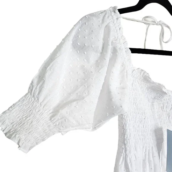 Hill House Athena White Sheer Swiss Dot Nap Mini Dress - Picture 6 of 13